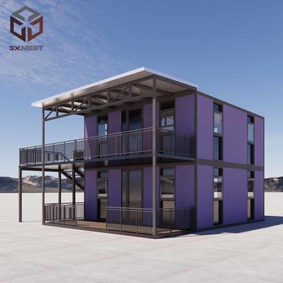 কেনা 73sqm ফ্ল্যাট প্যাক কনটেইনার হোম এক্সপ্যান্ডেবল মডুলার হাউস online manufacture
