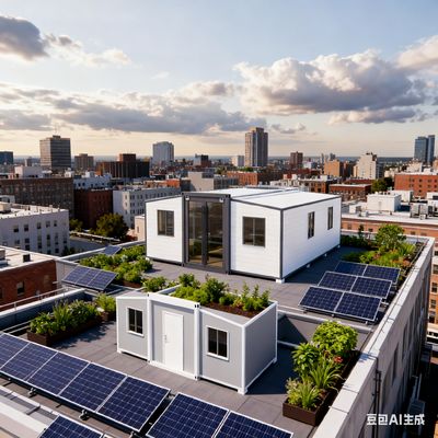 কেনা Small Twin Wing Prefab Folding House with 56 Square Meters Floor Space L9000*W6220*H2480mm and More Than 30 Years Lifespan অনলাইনে উৎপাদন