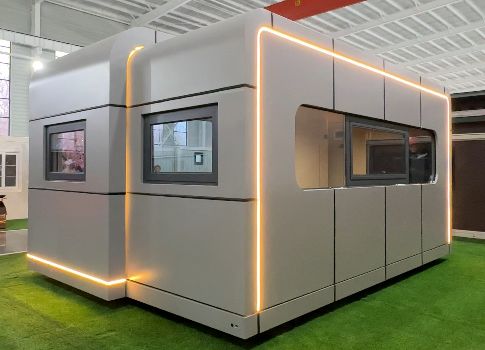 কেনা 9mm OSB Board B3 Grade Waterproof Apple Capsule House with 1~2 Persons Occupancy and 12KW Power Consumption অনলাইনে উৎপাদন