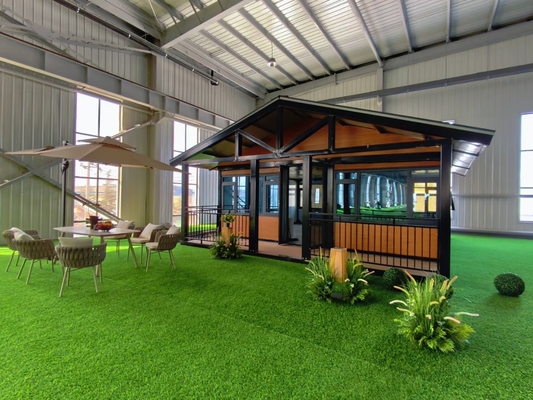 আধুনিক প্রিফ্যাব ফোল্ডিং হাউস 50 মিমি মেঝে বেধ এবং পিভিসি স্লাইডিং উইন্ডো সহ