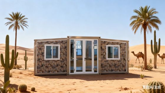 গ্যালভানাইজড লাইট স্টিল ফ্রেম ফোল্ডেবল 20 ফুট কন্টেইনার টি 50 মিমি ইপিএস স্যান্ডউইচ প্যানেল এবং ভিজা-শুকনো বিচ্ছেদ বাথরুম সহ