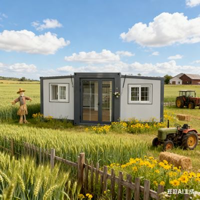 Double Wing 20 Foot Container House with Balcony 37 Square Meters Floor Area and Bending Parts 2.0mm Bottom Beam