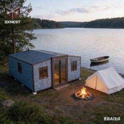 এক হল 40 ফুট প্রসারিত কনটেইনার হোম প্রসারিত আকার L11800 W6220 H2480mm লোডিং পরিমাণ 1 40HQ শিপিং কনটেইনার 1 সেট স্থান ধারণ করতে পারে মডুলার হোম