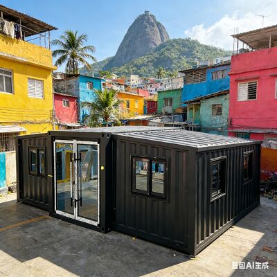 আধুনিক প্রিফেব্রিকেটেড বাড়ির জন্য তাপ ও শব্দ নিরোধক সহ সম্পূর্ণ গ্যালভানাইজড ভাঁজযোগ্য ২০ ফুট কন্টেইনার