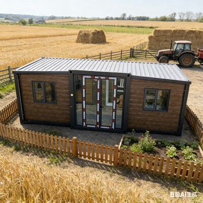 ক্যাম্পিং হোম হোটেল রিসর্টের জন্য তাপ নিরোধক শব্দ নিরোধক এবং সম্পূর্ণভাবে গ্যালভানাইজড প্রধান ফ্রেম সহ 20 ফুট ভাঁজযোগ্য 20 ফুট কন্টেইনার